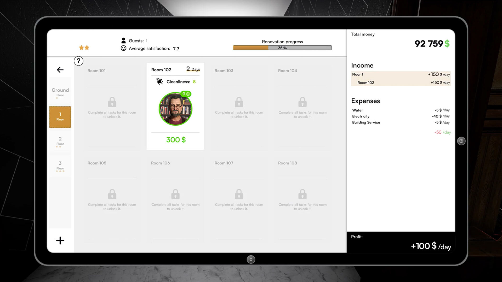 酒店模拟器/Hotel Renovator 截图 8