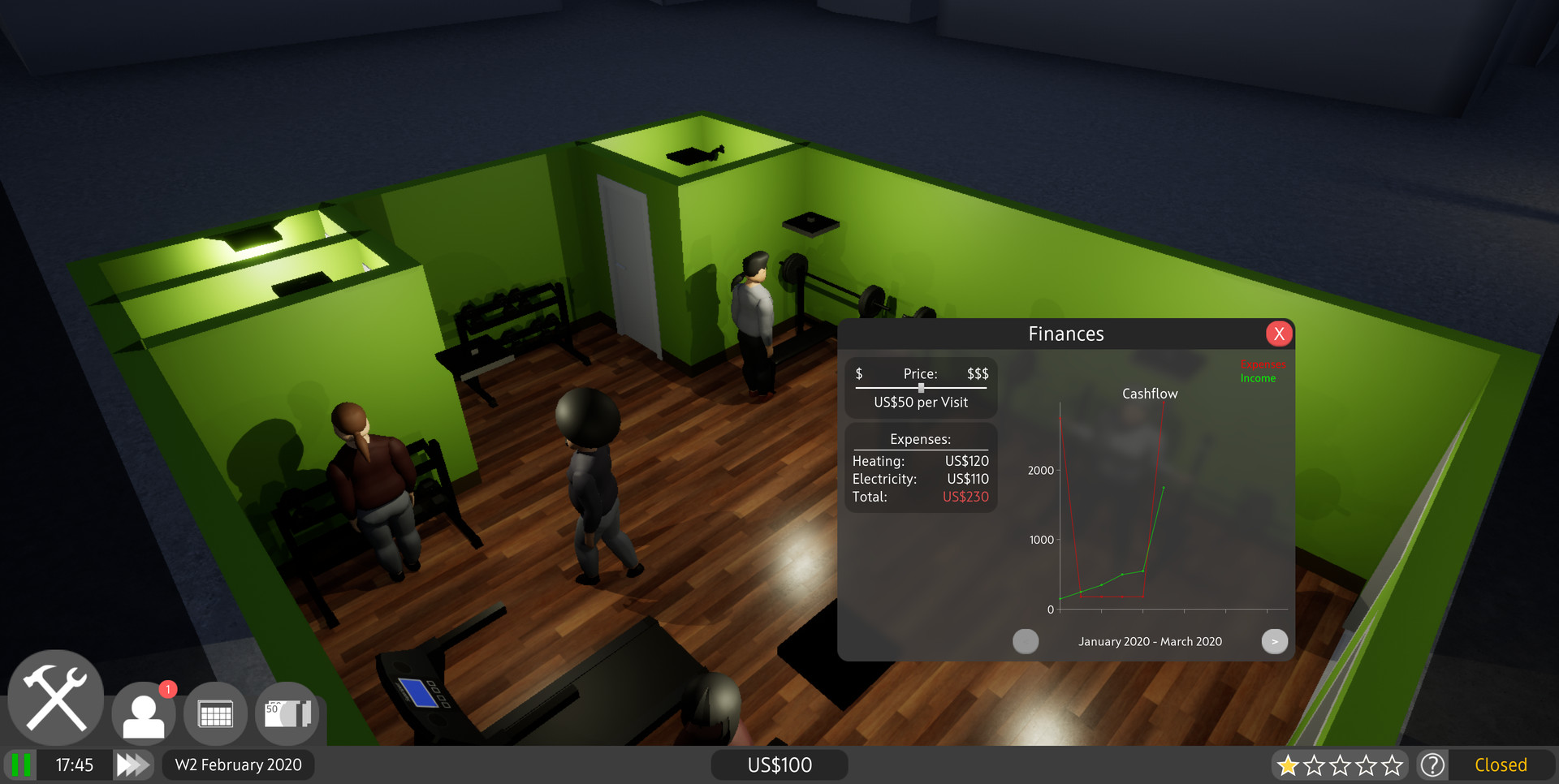健身房大亨		/Gym Tycoon 截图 9